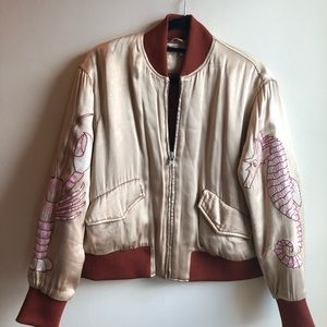Ganni satin bomber jacket